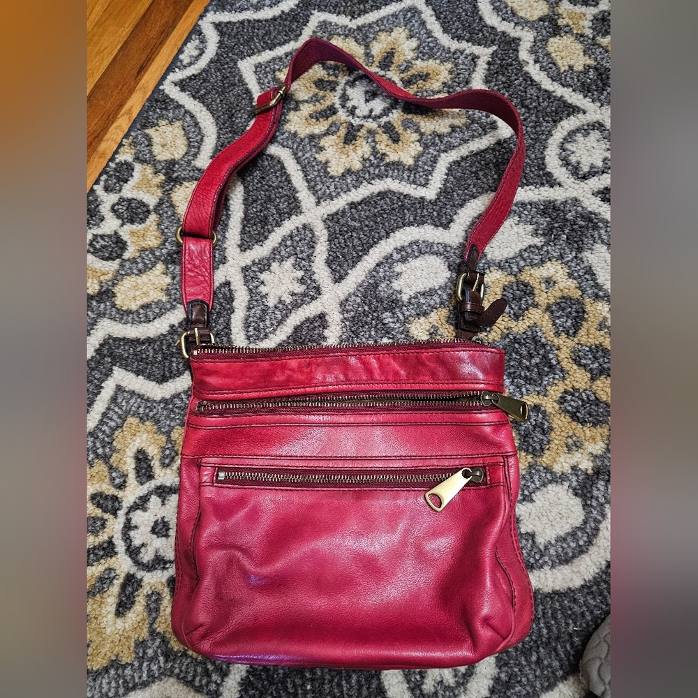 Red Leather Crossbody Bag